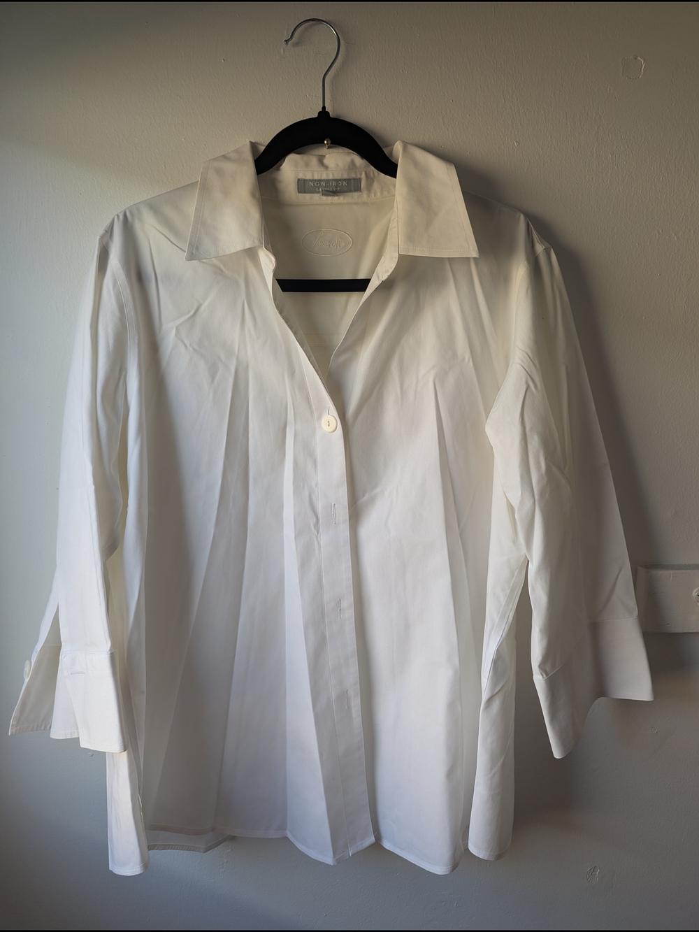 Foxcroft White Pleated Button-Down Shirt